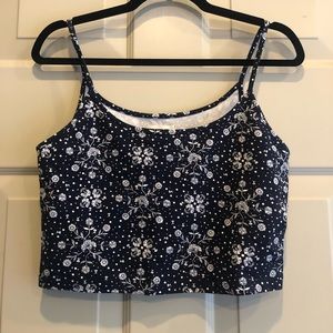 Lou & Grey Cropped Blue Paisley tank